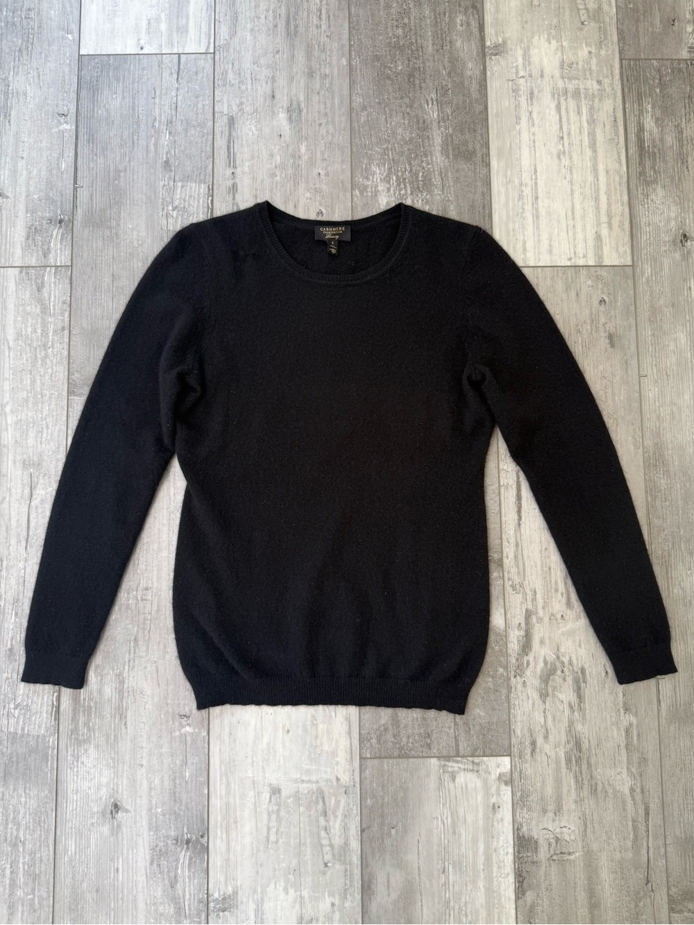 Charter Club Luxury Cashmere Crewneck Sweater Black Size Small Classic Soft
